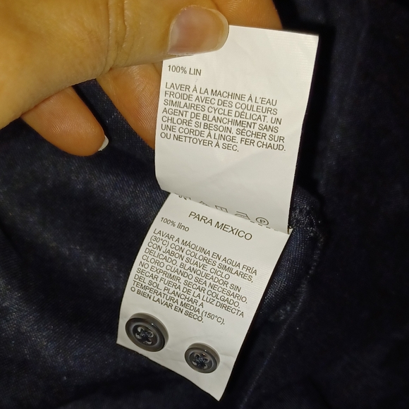 NWT Cubavera 100% linen short sleeve button up dress black Small - Picture 8 of 8